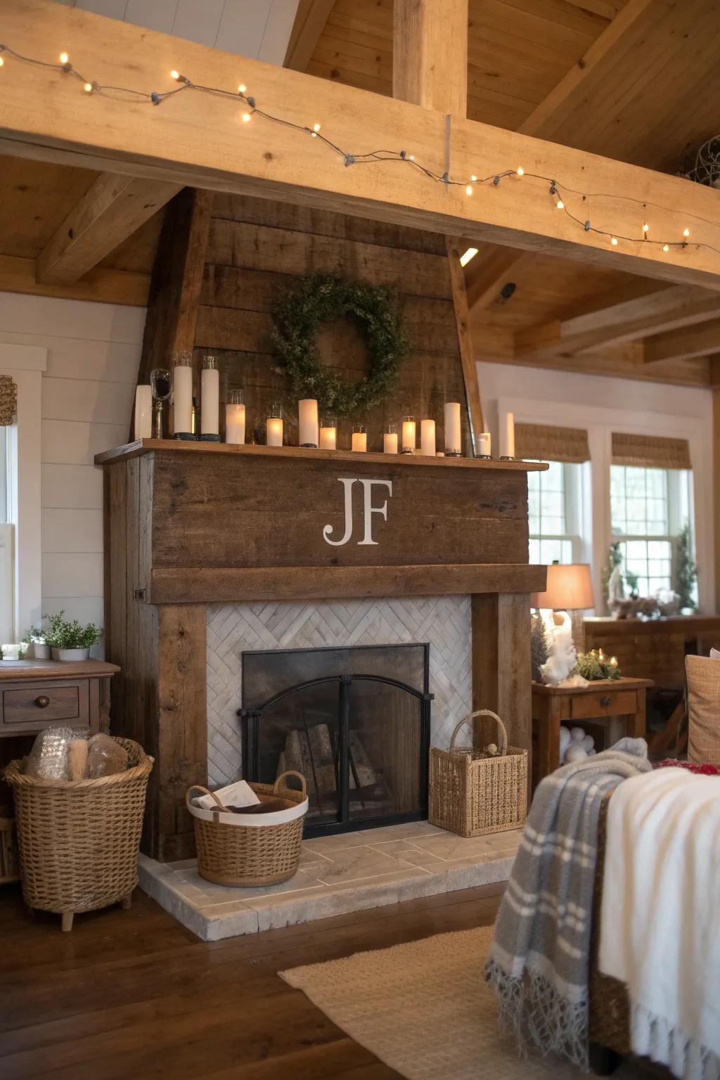Incorporate rustic allure with large wooden initials.