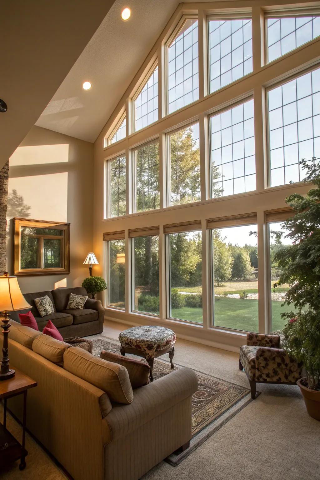Welcome natural light into your house via strategically positioned expansive windows.
