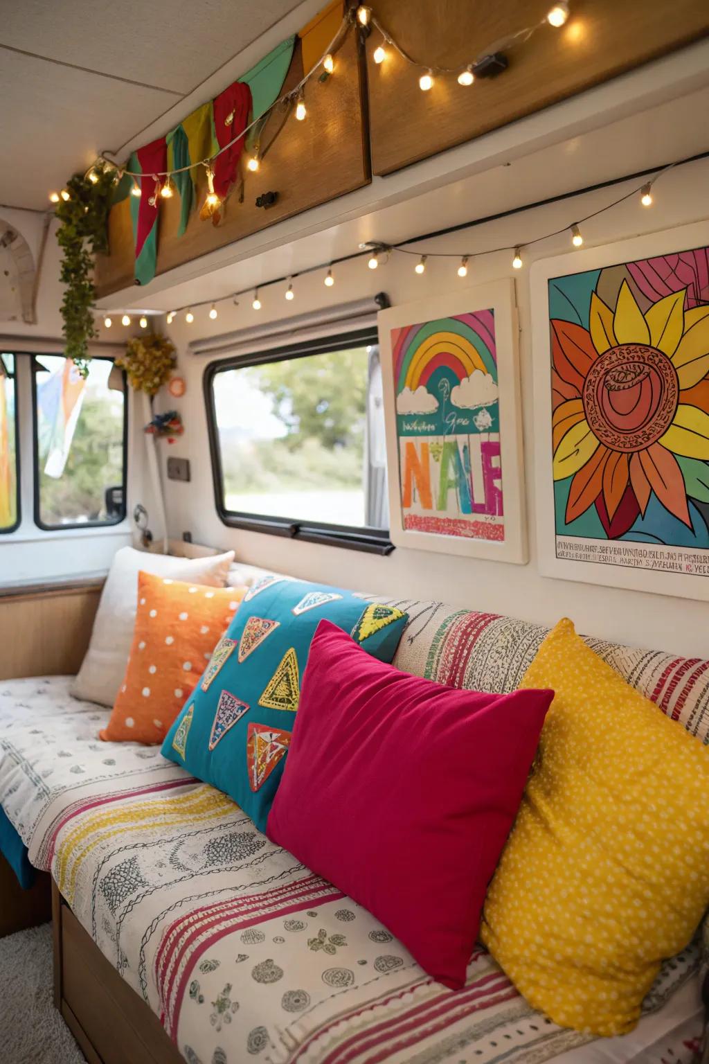 Vibrant and bold details that give character to the camper.