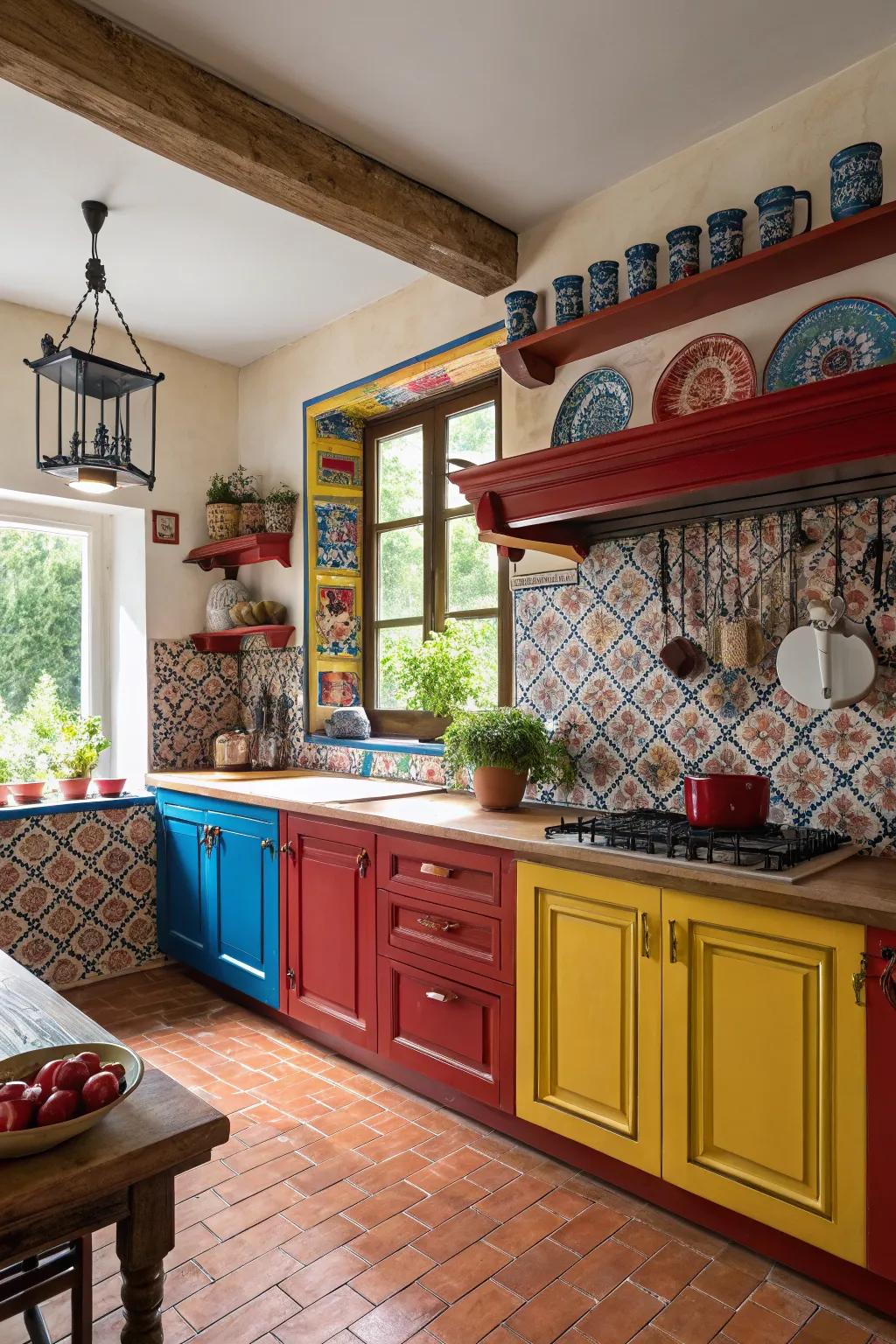Make your kitchen lively with vibrant shades and Italian appeal.