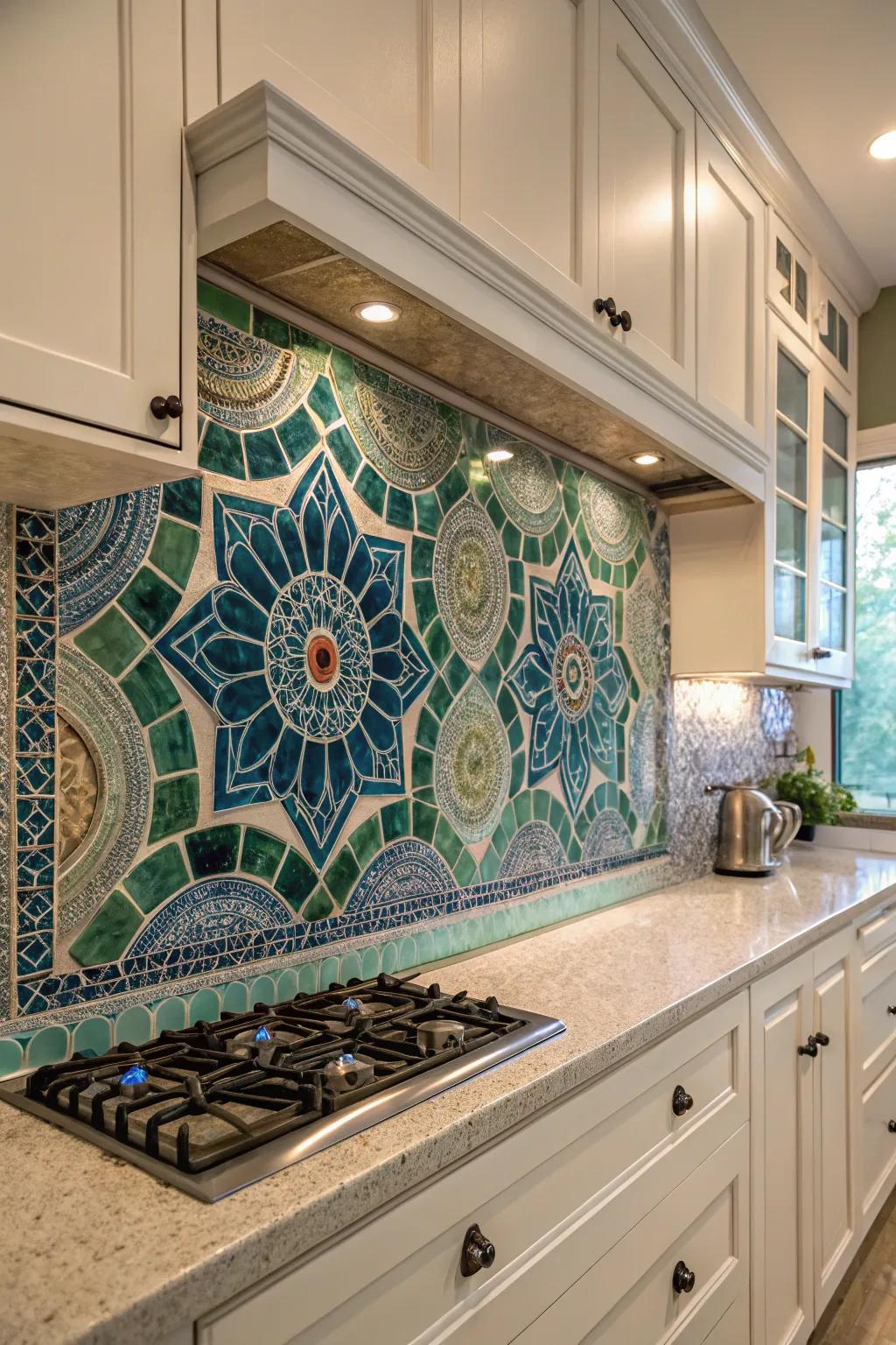 Mosaics offer a playful and artistic flair.