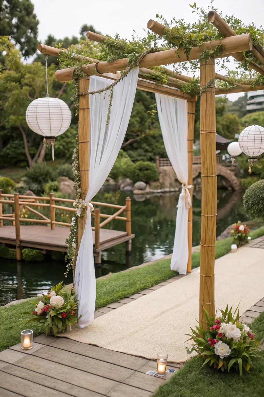 Bamboo details create a soothing ambiance.