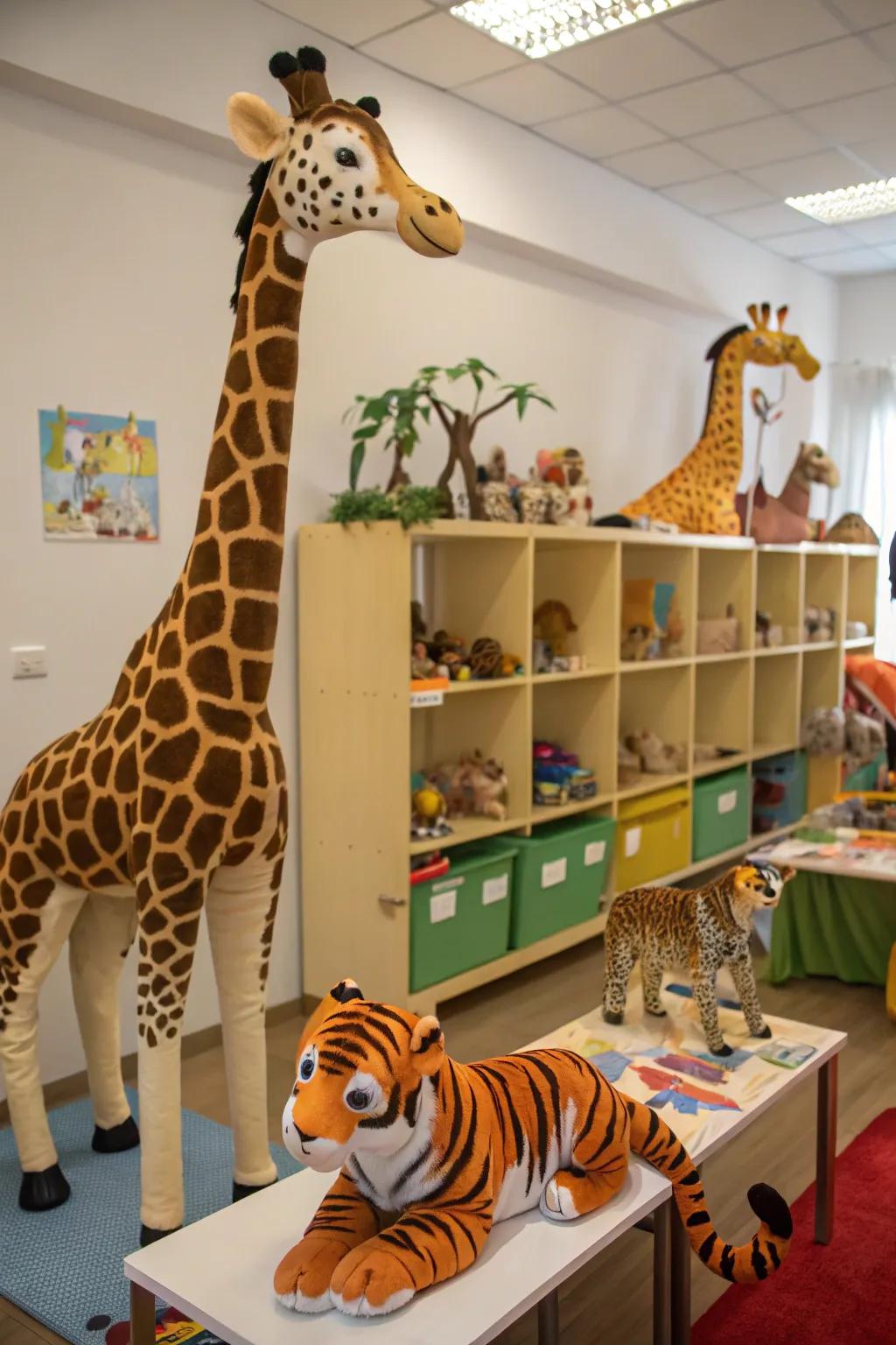 Animal decor introduces a fun and exotic flair to your jungle room.