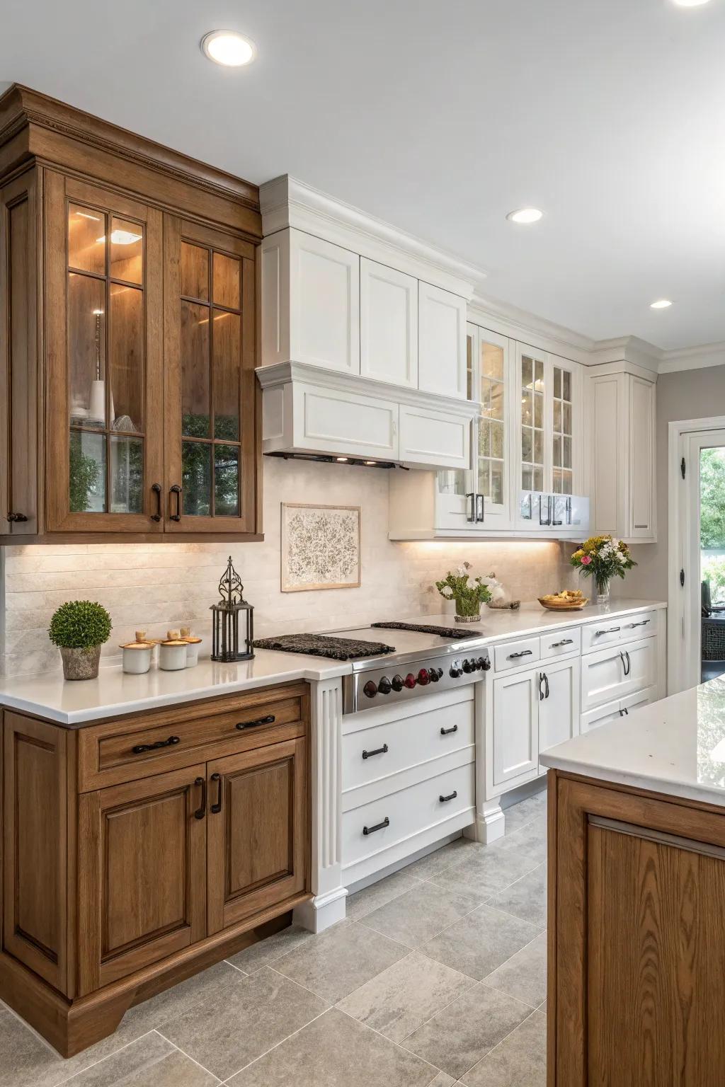 Uniting cabinet aesthetics cultivates a visually captivating kitchen.
