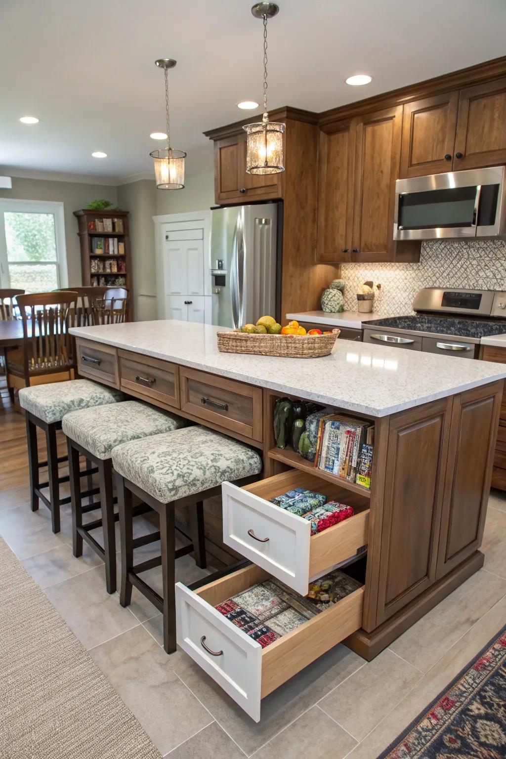 Make the most of your kitchen's utility with built-in storage.