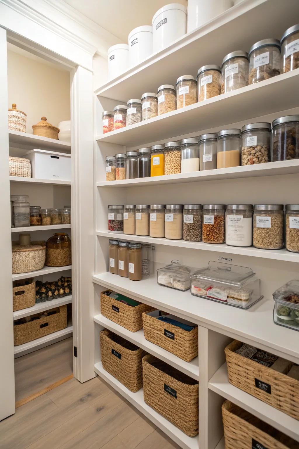 Stickers help keep your pantry in order and effective.
