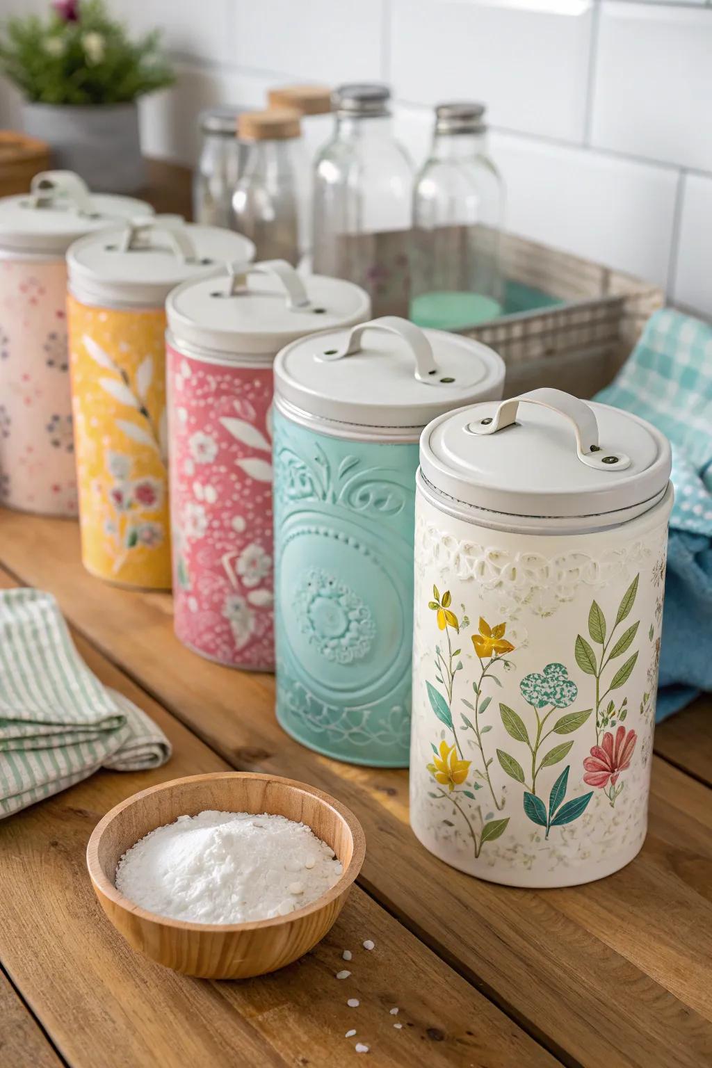 Create your detergent and keep it in fashionable holders.