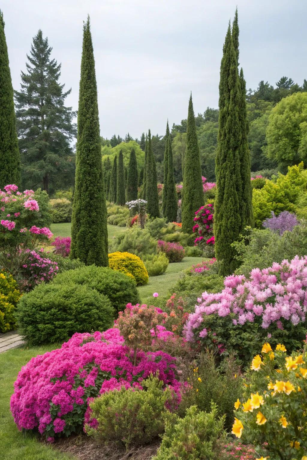 Elevate your garden’s appeal with harmonious plantings showcasing Leyland cypress.
