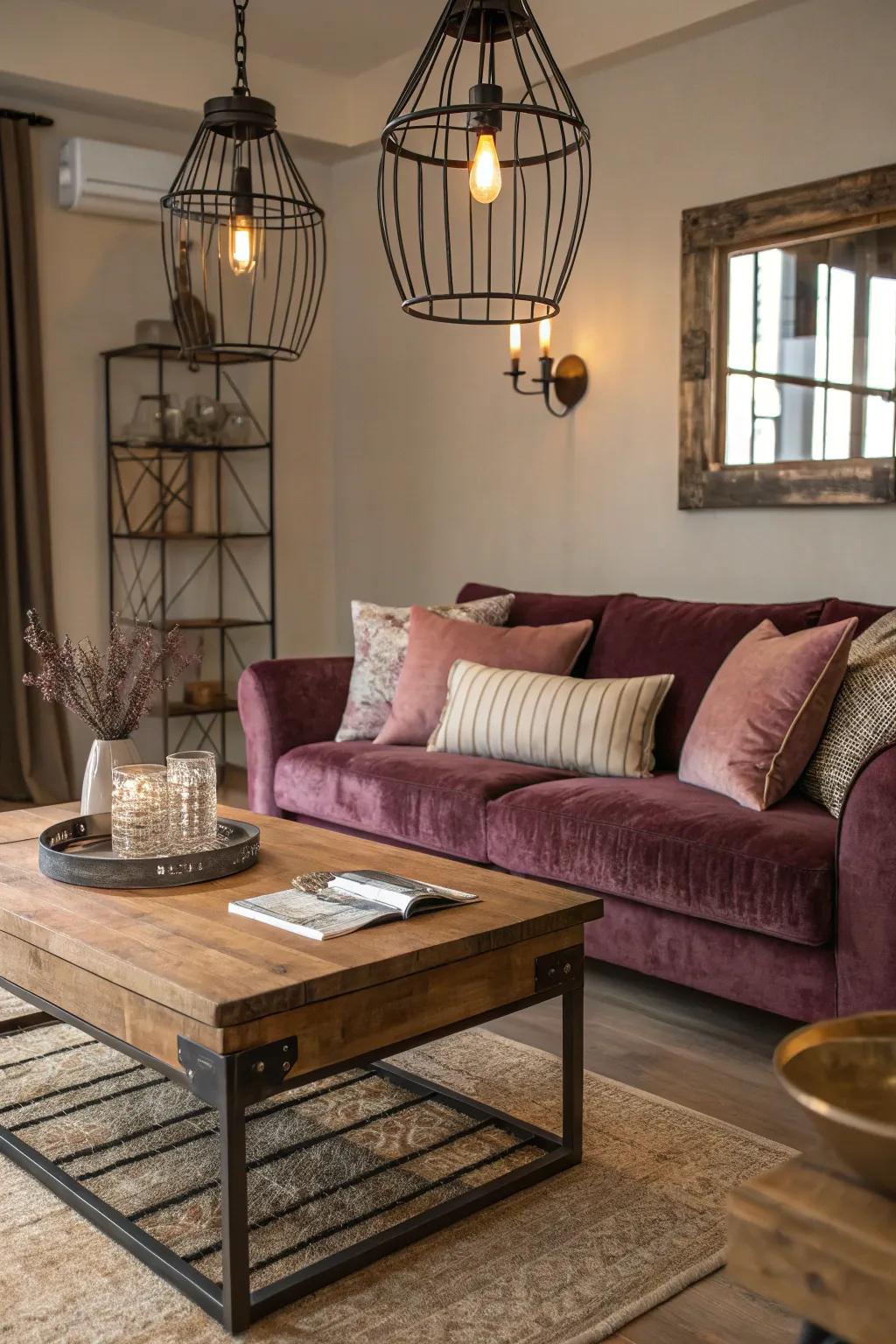 A combination of feels improves the depth of your living room's visual.