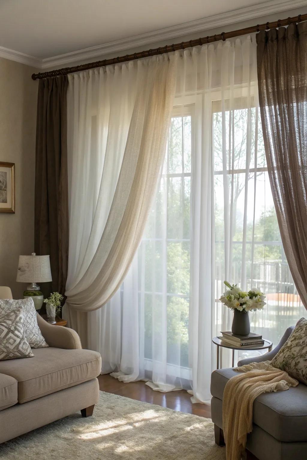 Layered textures produce a captivating, multidimensional appearance.