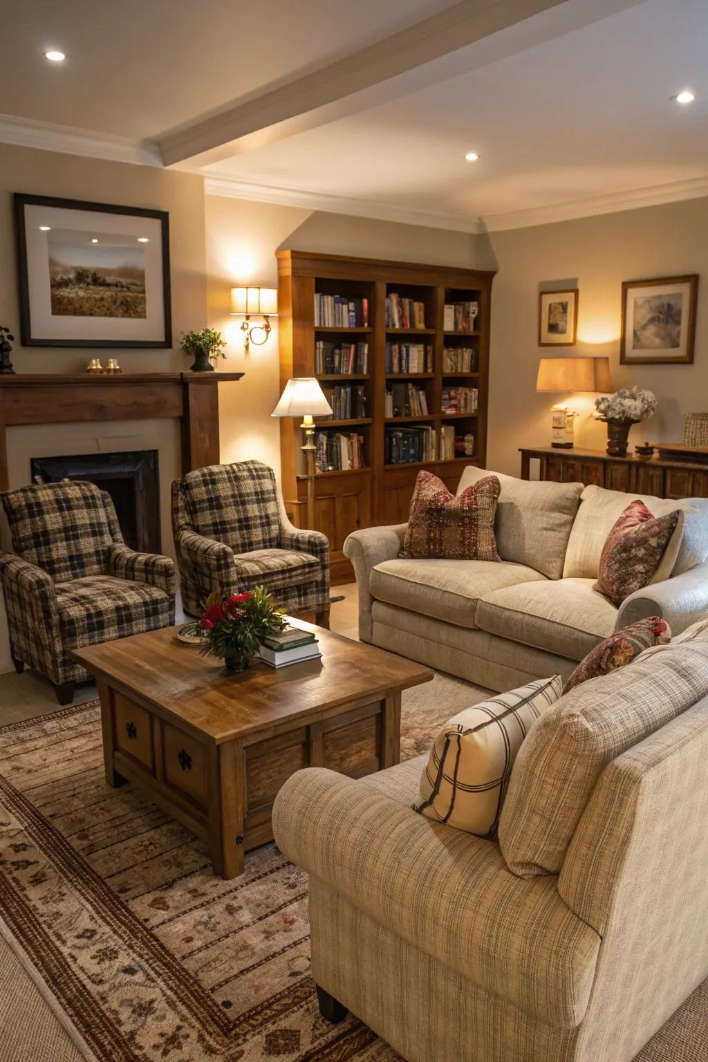 Delightful seating choices in a welcoming living room setup.