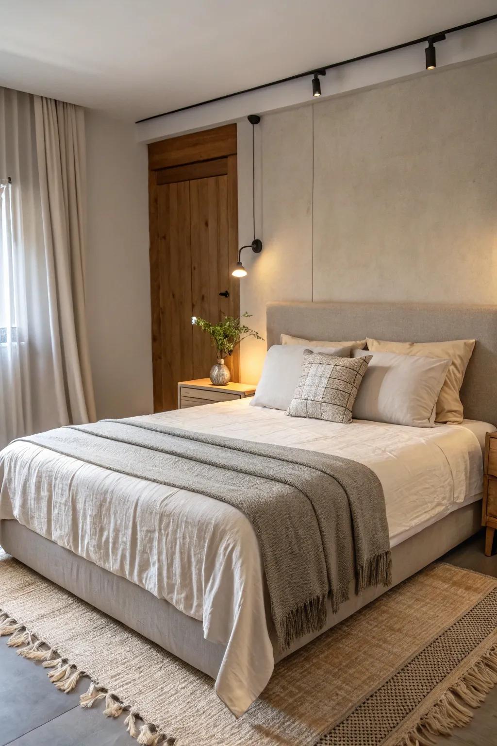 Neutral hues craft a tranquil retreat.