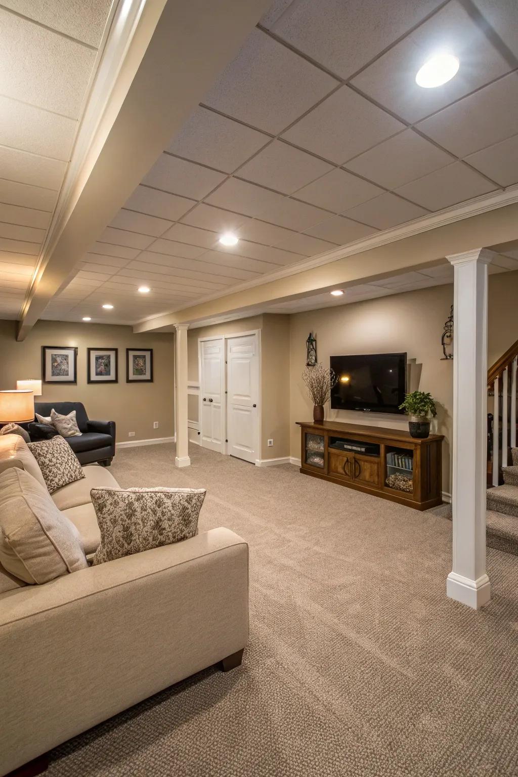 Gentle, neutral colors can give the impression of spaciousness.