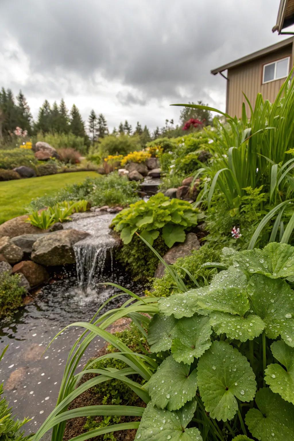 Rain gardens make the most of natural rainfall.
