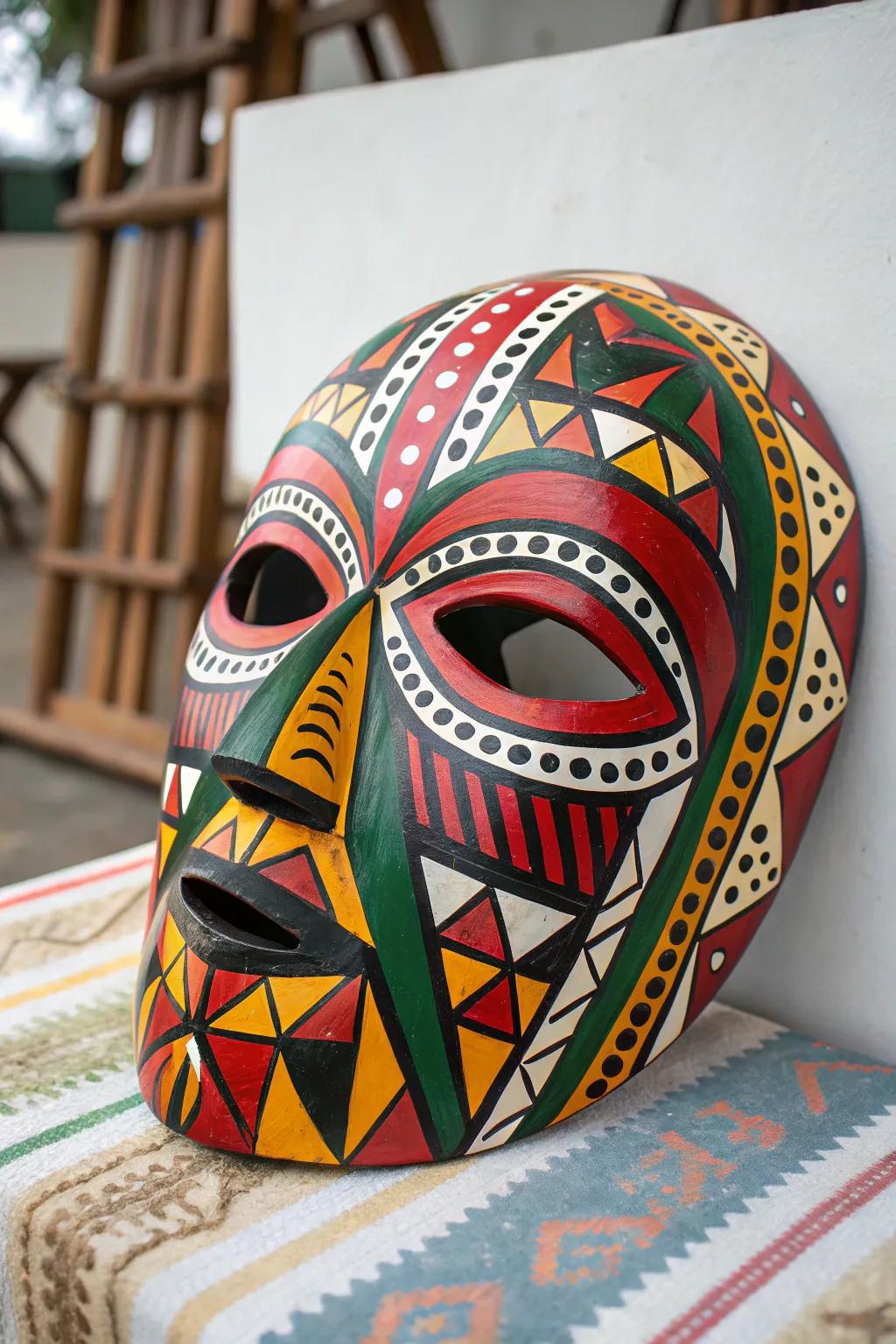 Geometric patterns present masks with a cutting-edge appeal.