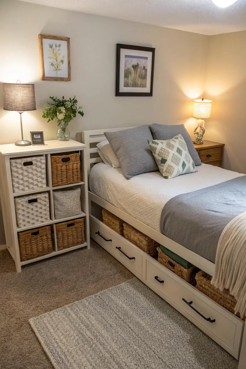 Useful furniture optimizes small spaces.