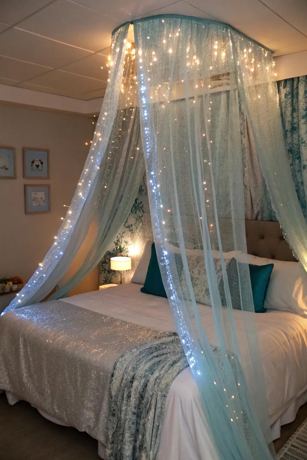 A canopy that simulates sleeping under the sea.