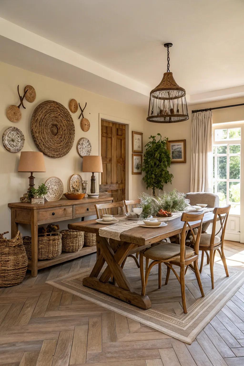 A neutral color palette enhances the modern farmhouse aesthetic.