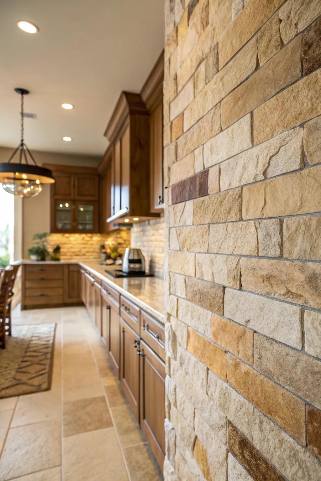 Natural stone tiles bring a touch of nature's elegance to your kitchen.