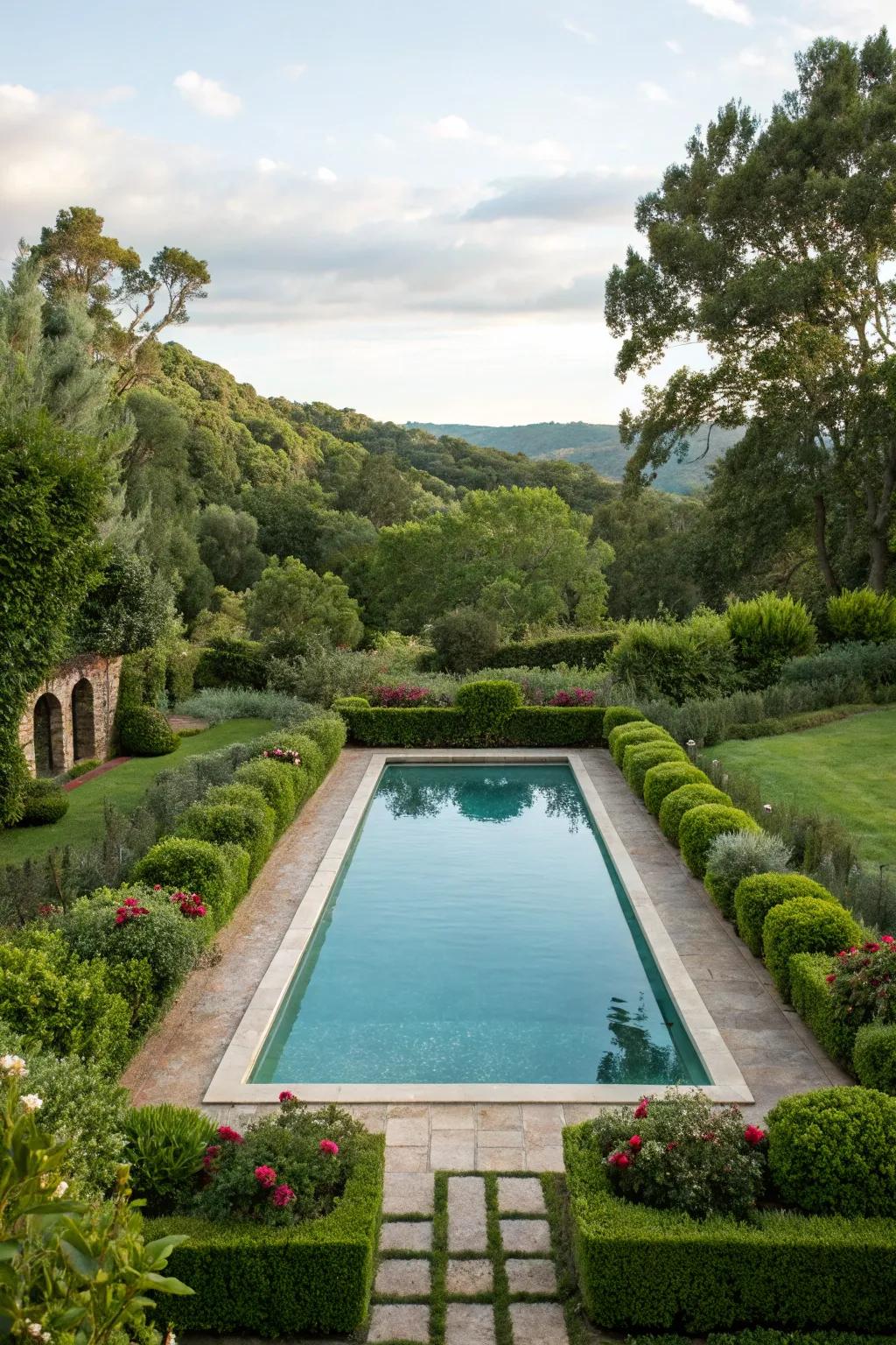 Construct a natural retreat with enveloping greenery.
