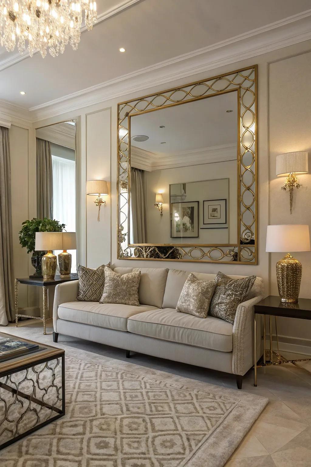 Mirrors give the illusion of a more expansive space.