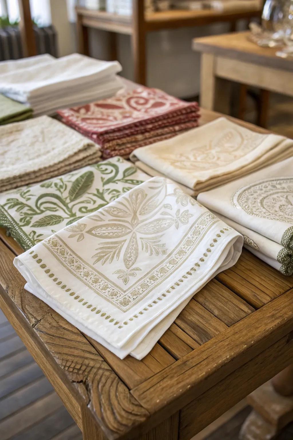 Inventive folding methods for napkins that conserve space and add a decorative flair.