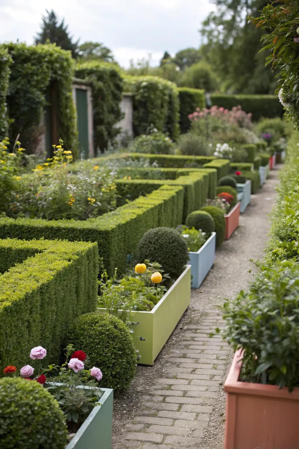 Segmenting forges practical and welcoming spots in a narrow garden.
