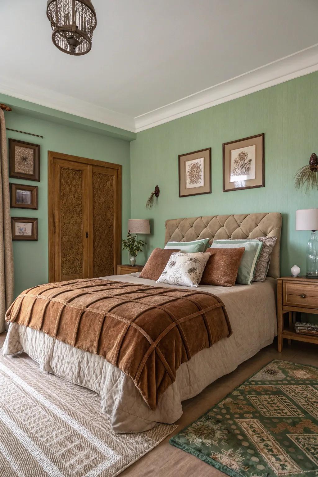 Earth-inspired shades foster a relaxing and inviting atmosphere.