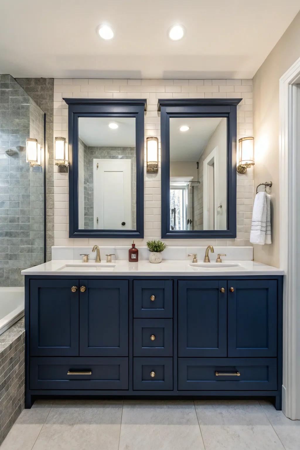 Paired dressers provide convenience and style.