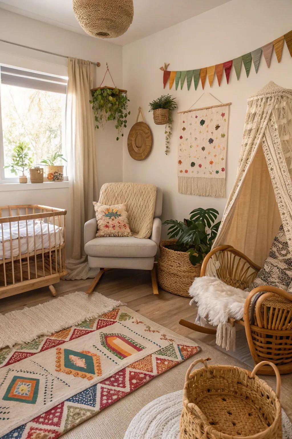 Appreciate serenity and flair with a boho-chic nursery.