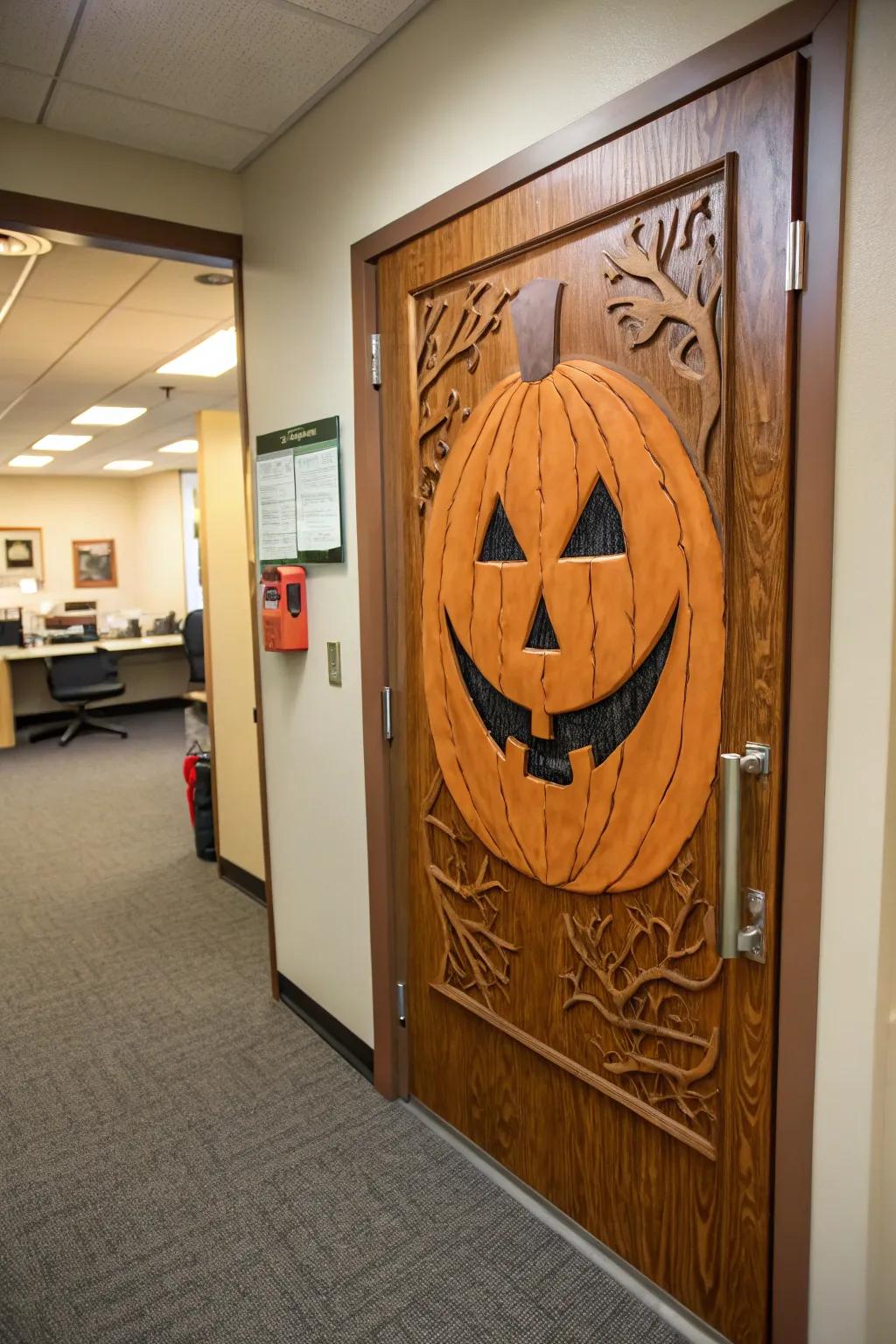 Convey the pumpkin patch ambiance to your workplace with this design.