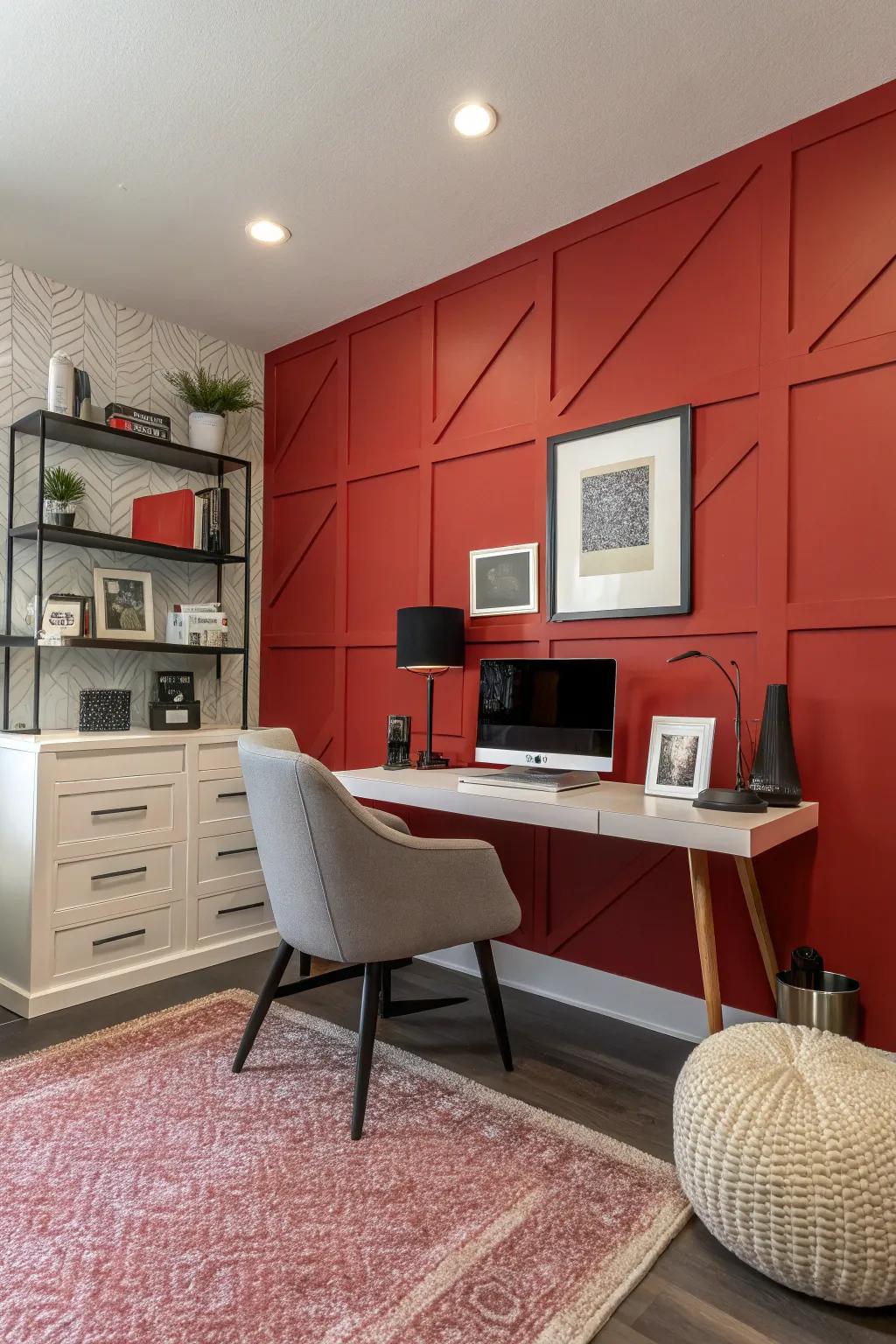 A striking wall can transform your office with little effort.