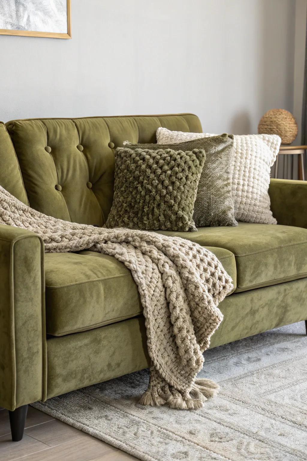 Varied textiles impart depth and coziness to an interior.