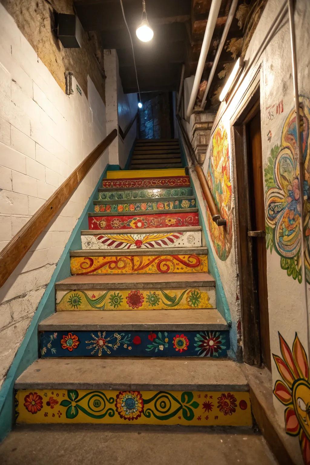 Risers bursting with color inject character and life into the staircase.