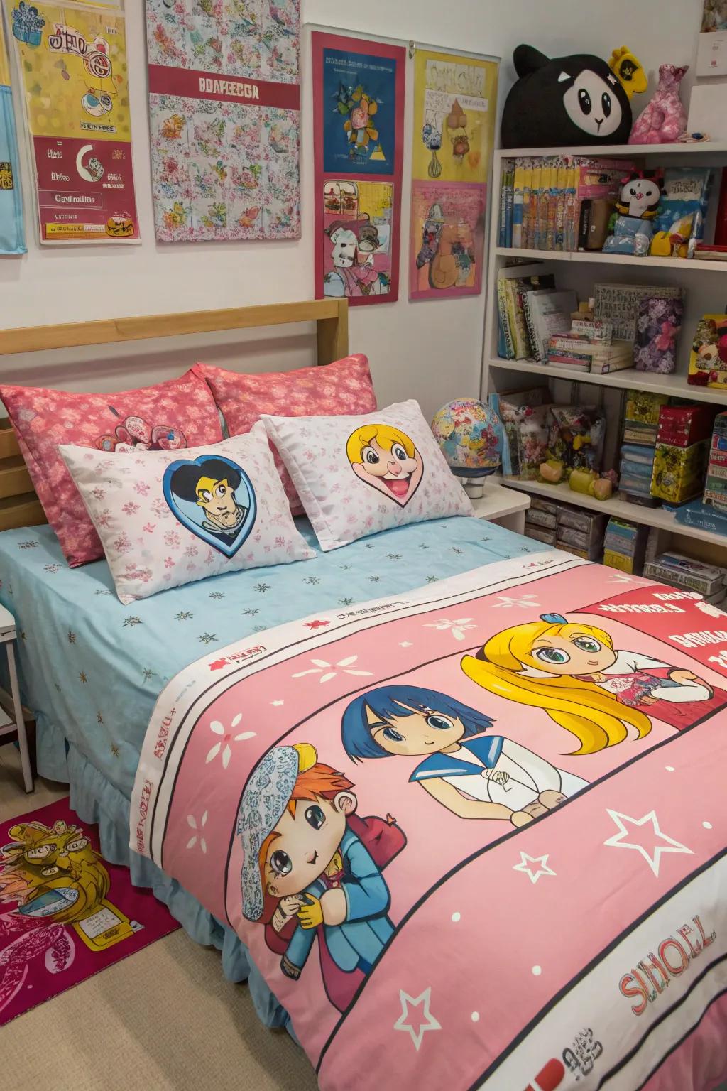Animation-inspired bedding transports your beloved characters into your dreams.