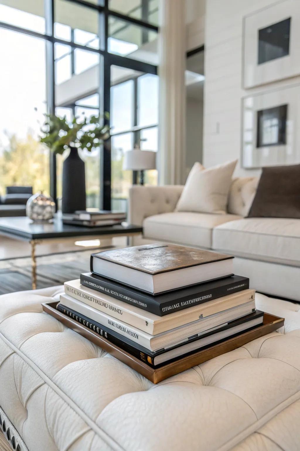 Enhance your area with fashionable books.