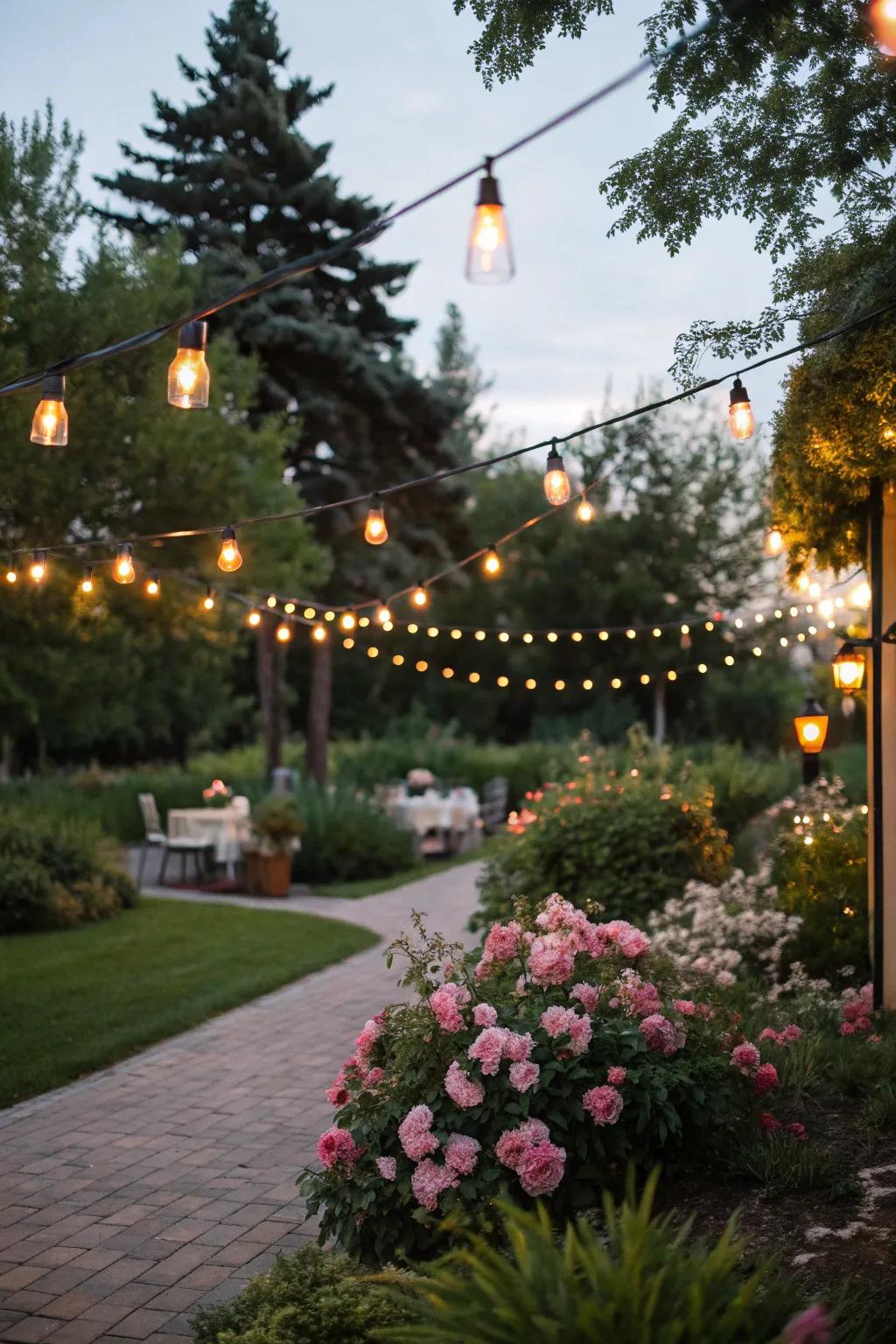 Strand lights introduce a captivating ambiance to any outdoor event.
