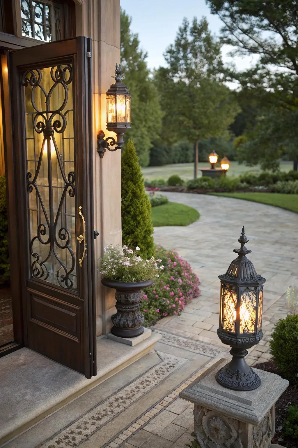 Lanterns offer useful lighting with a warm, inviting shine.