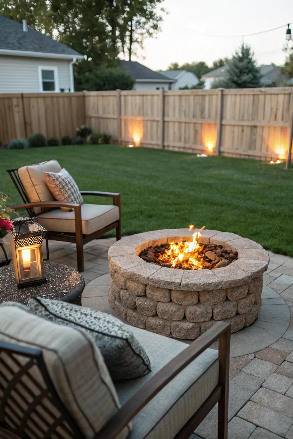 Gather around the fire pit for heartwarming nights under the stars.