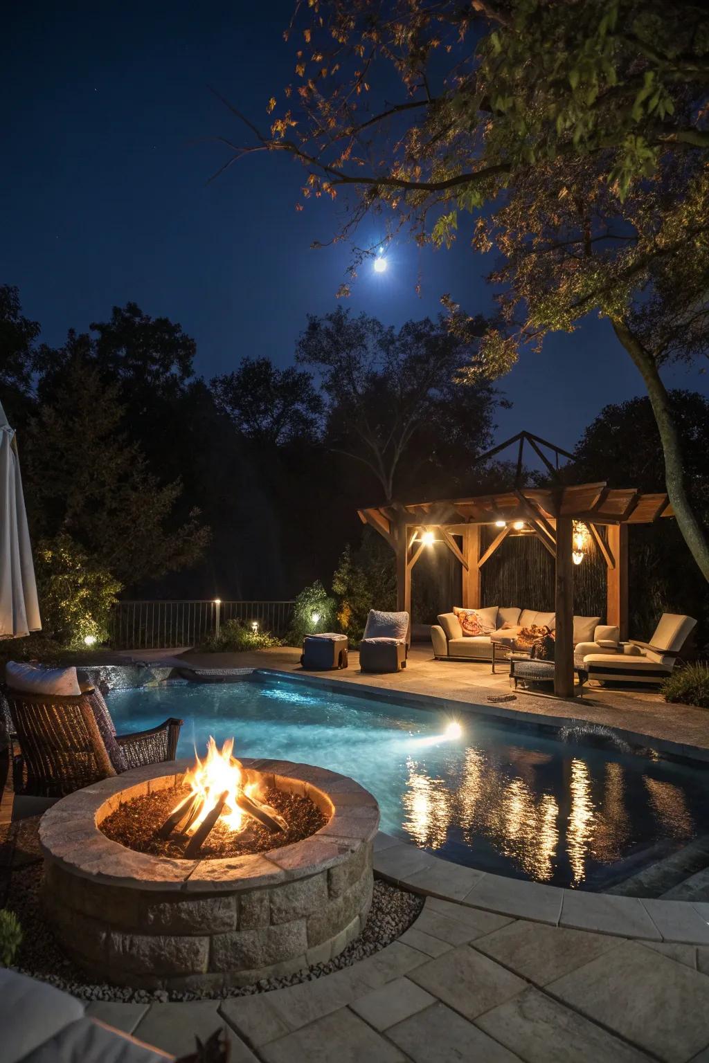 Socialize around a comfortable outdoor pit for warm and memorable nights.