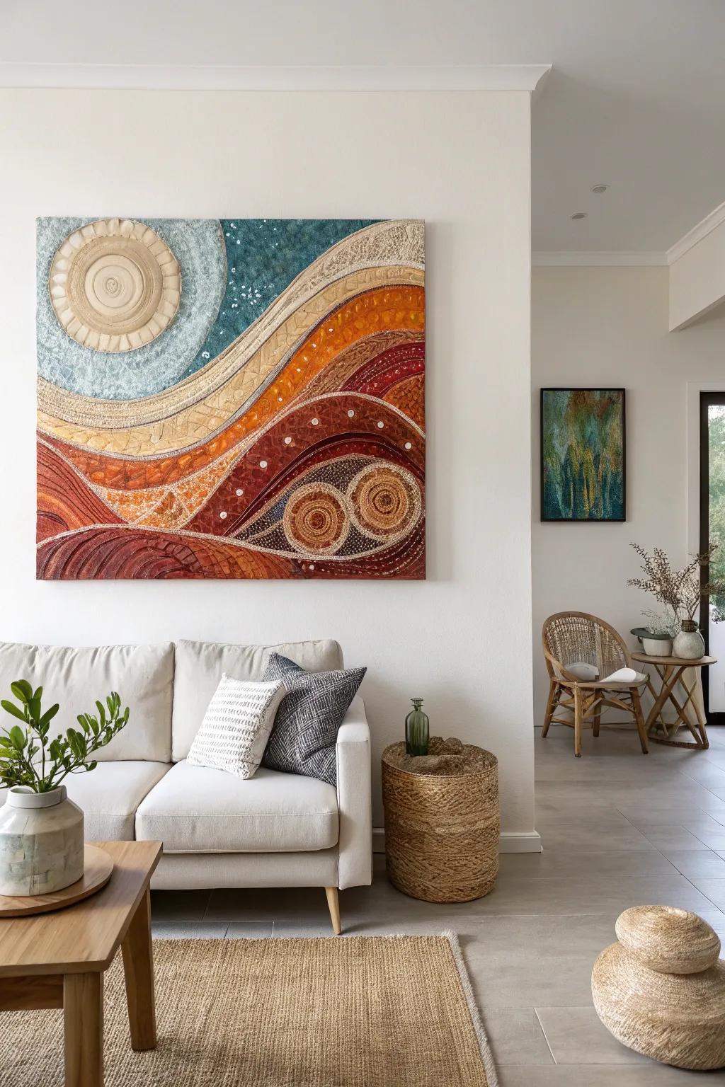 Expressive and richly textured abstract artwork.