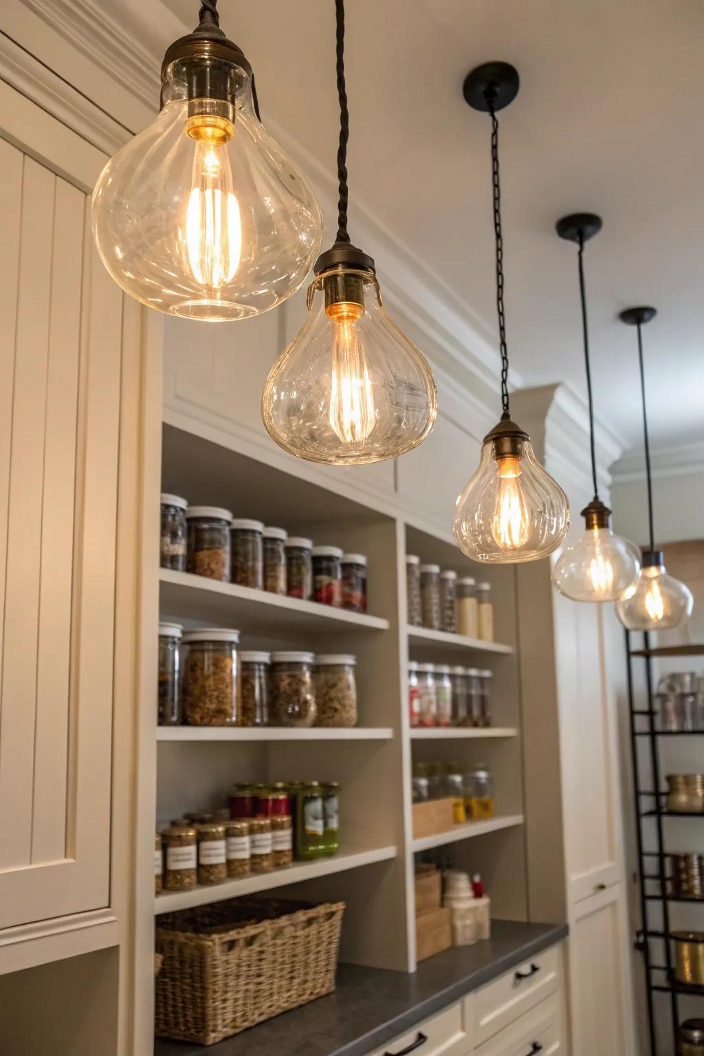 Pendant lights add charm and character.