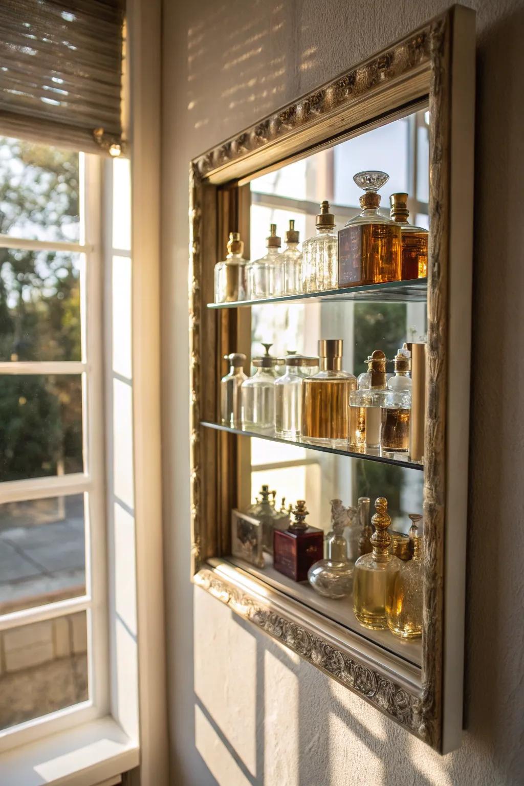 Mirrors enrich the visual field and bring a touch of elegance to your fragrance presentation.