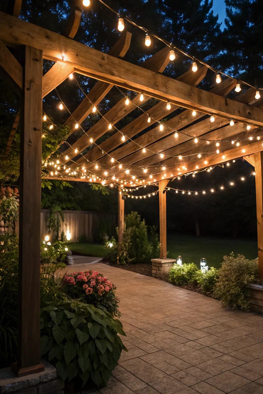 Fairy lights provide a magical element, perfect for nighttime get-togethers.