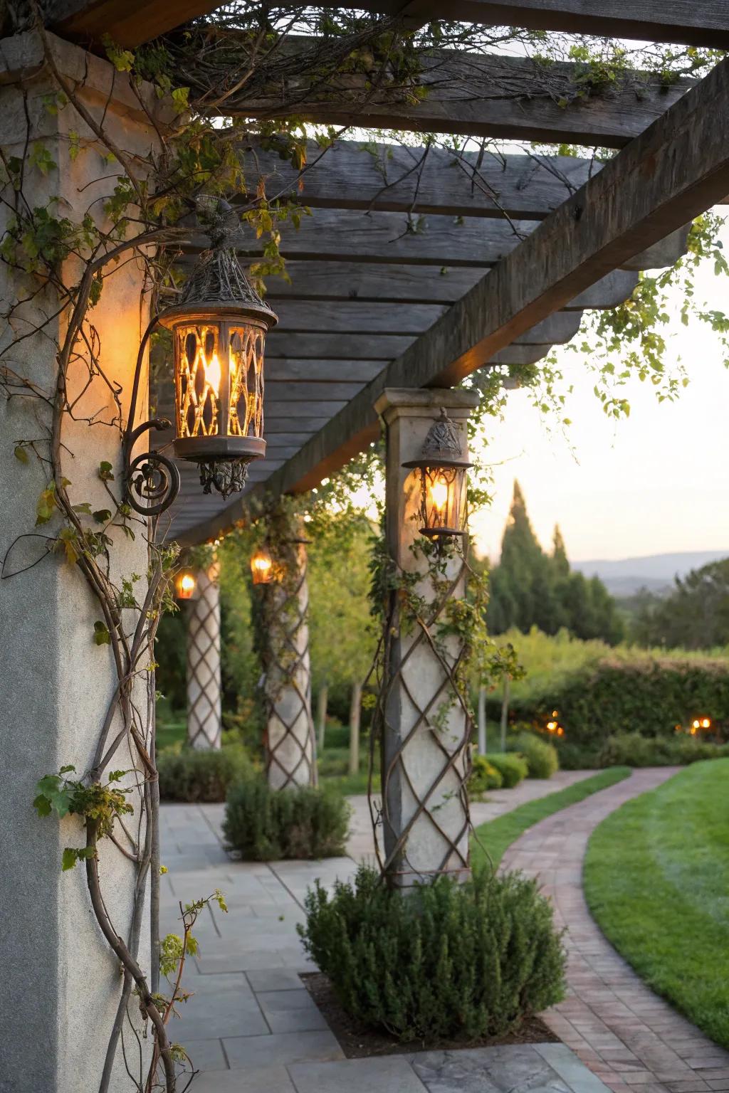 Candle shelves add a touch of romance and warmth.