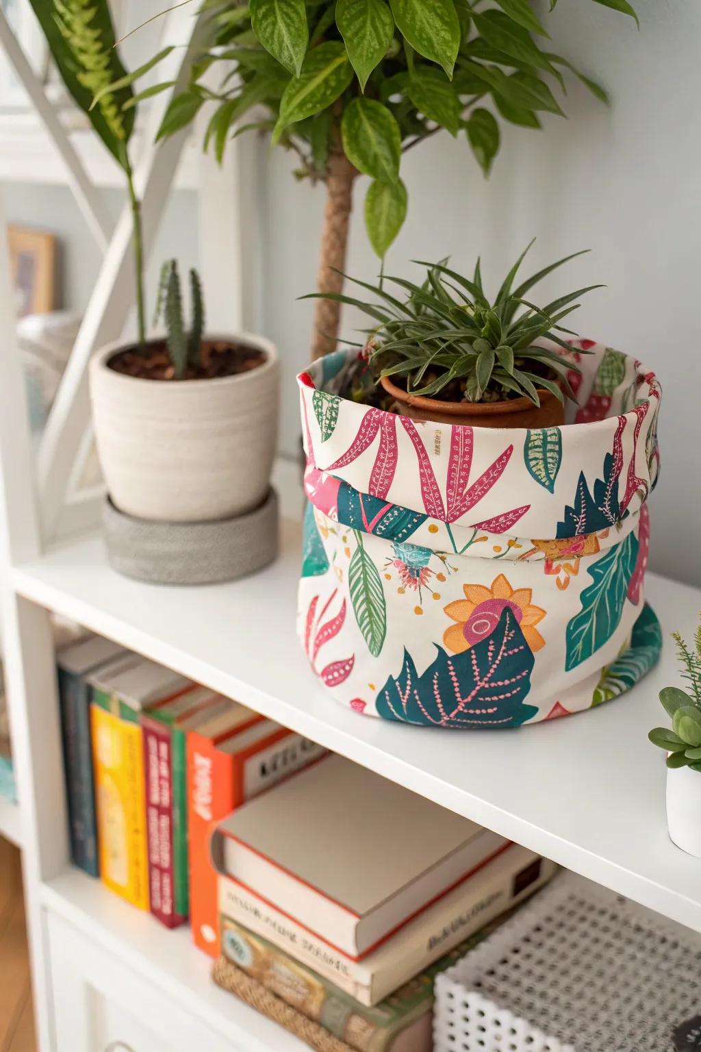 Textile wraps introduce an burst of color to your home.