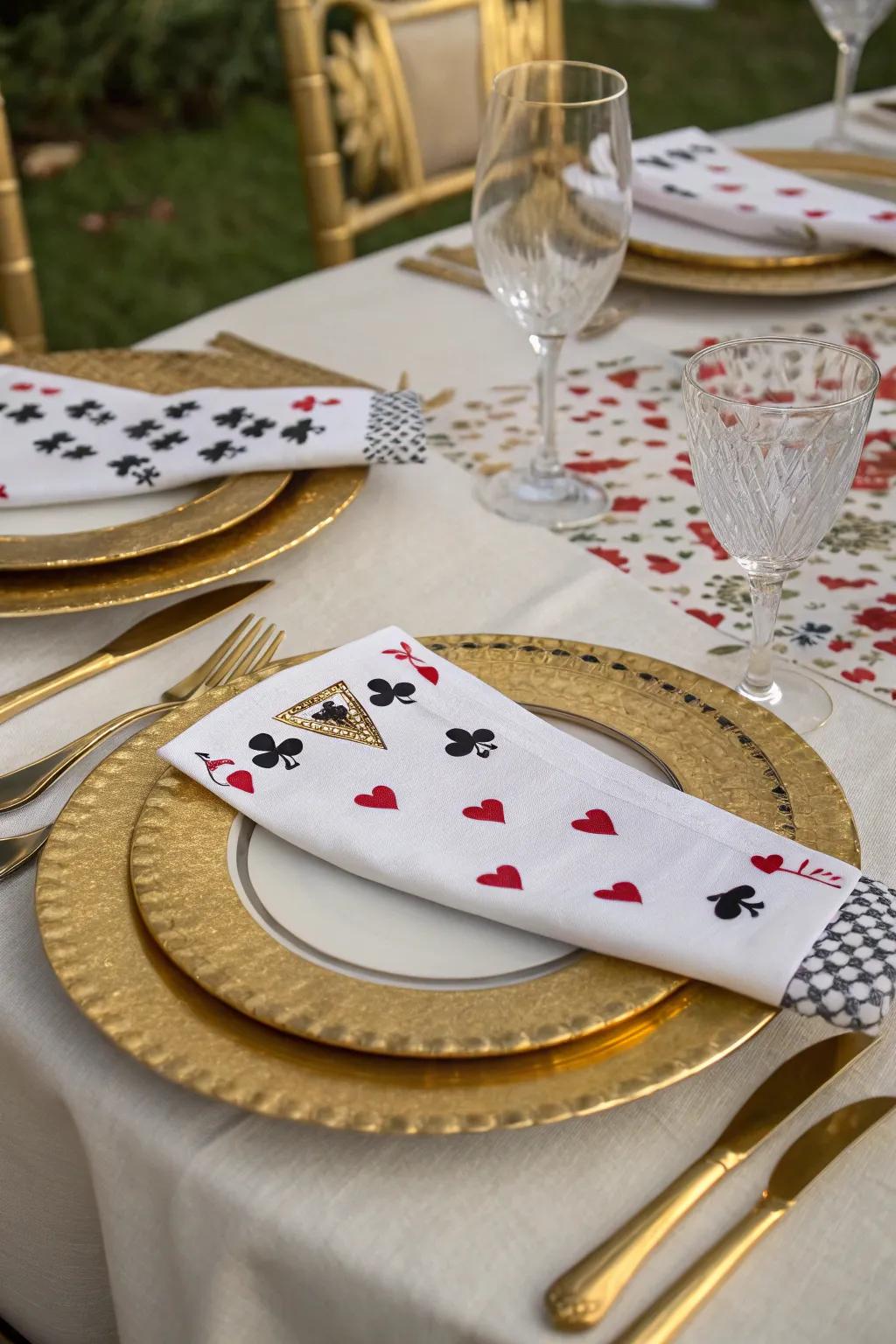 Beautify your table with themed accessories for a hint of casino elegance.
