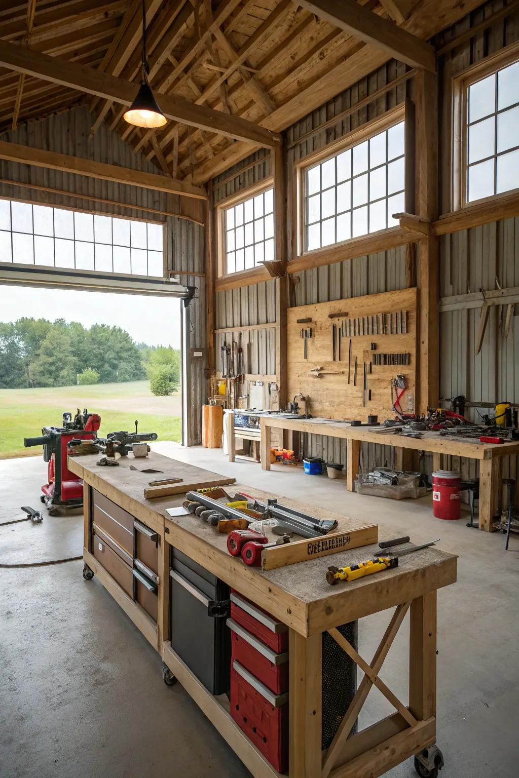 Create the ideal workshop space within your pole building.
