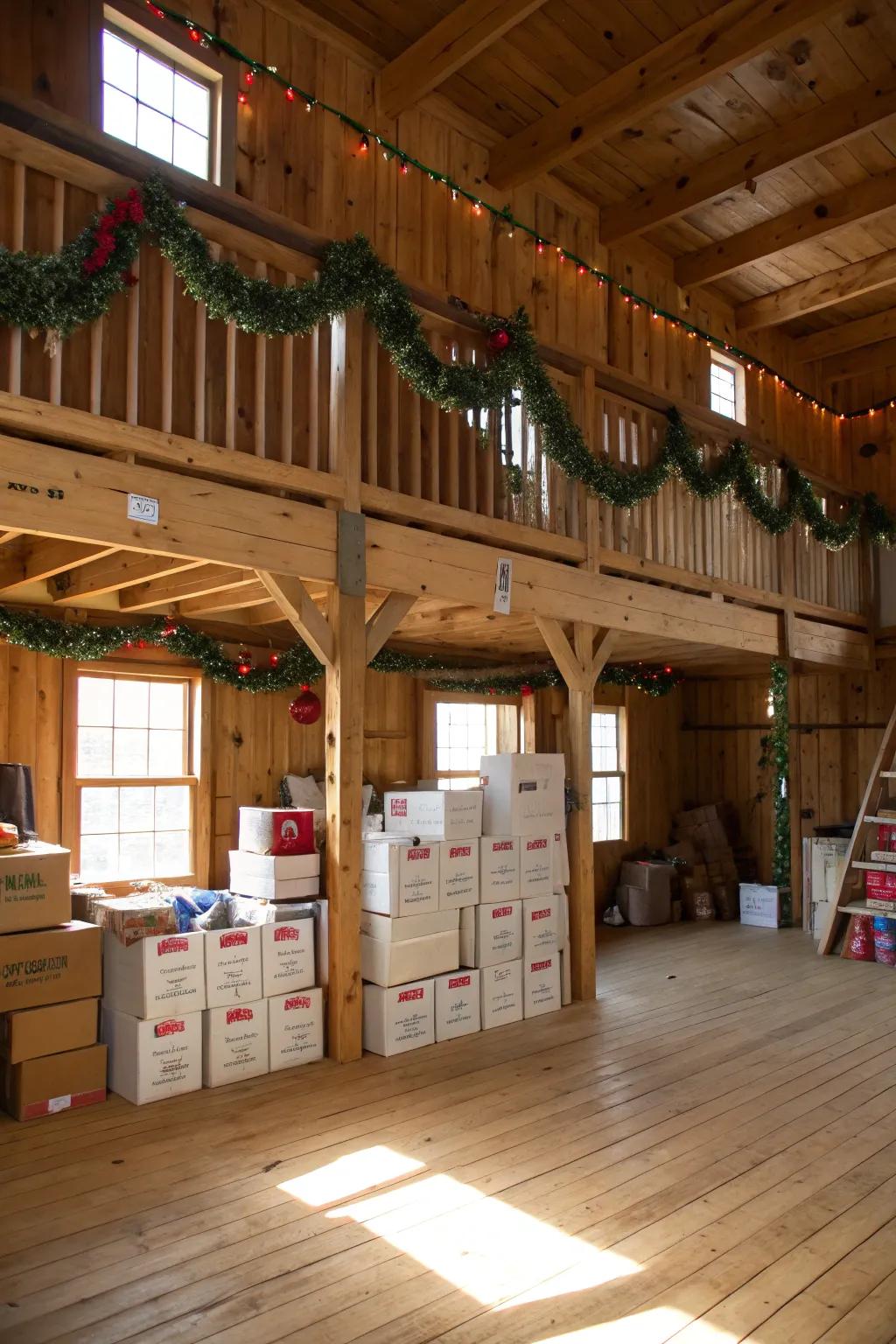 Elevated storage effectively utilizes vertical space for those items that are hard to store.