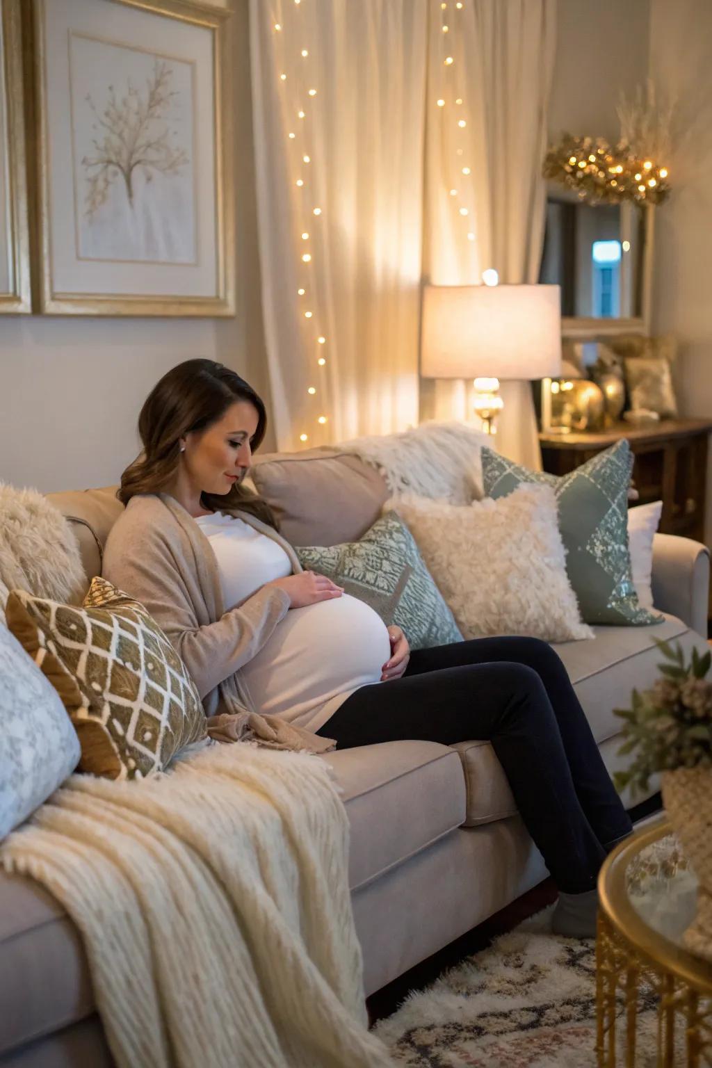 Your living room can provide a cozy and appealing setting for your shoot.